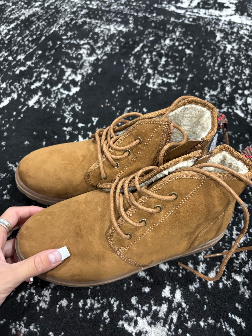 Target Boys Tan Suede Chukka Boots with Shearling Lining